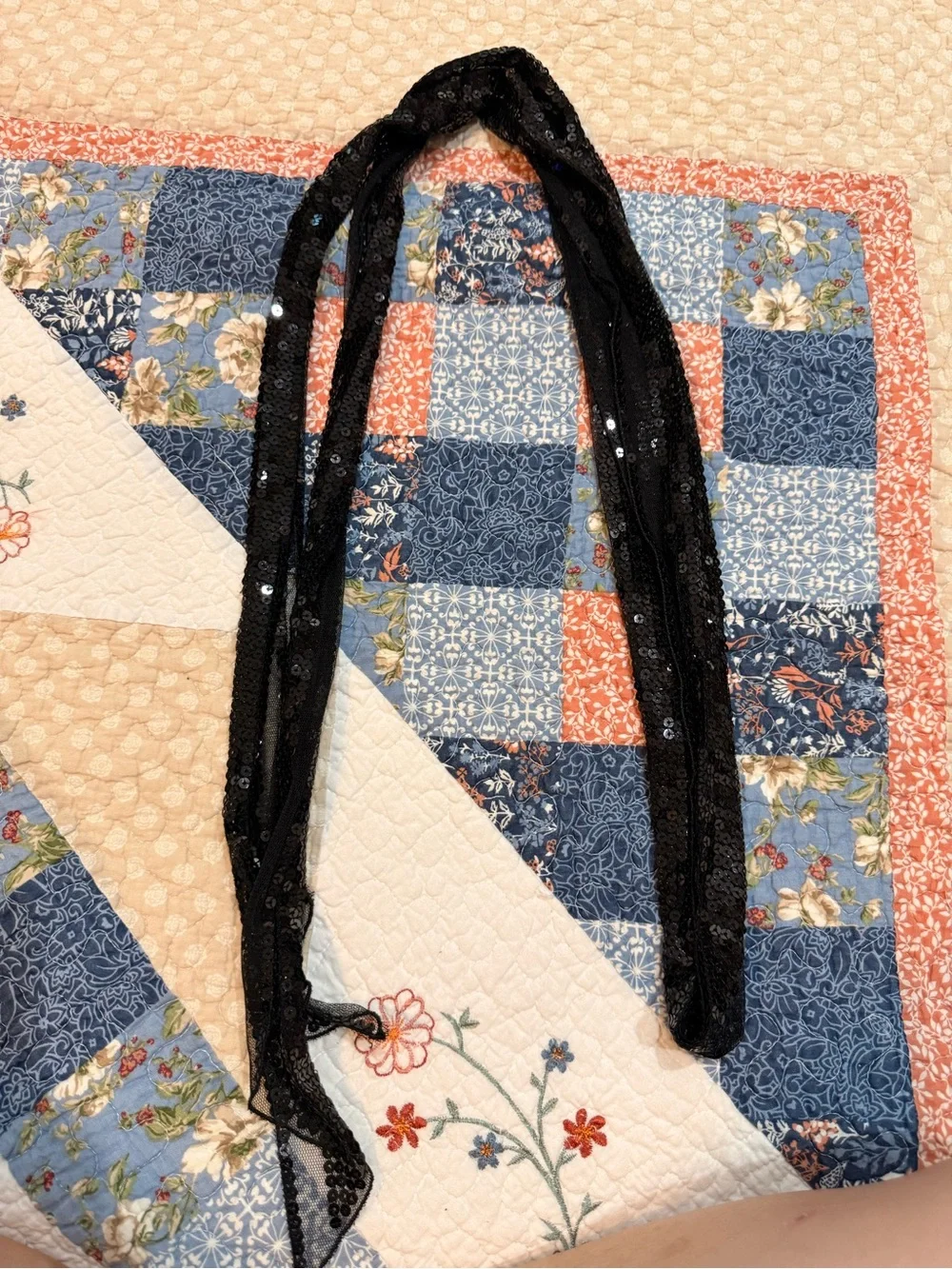 Black Sequin Scarf - Women's Accessory